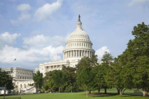 Outside view of the US Capitol Building