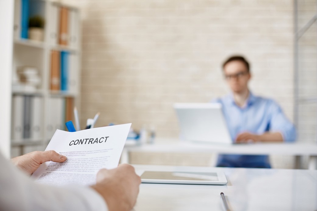 looking over a contract